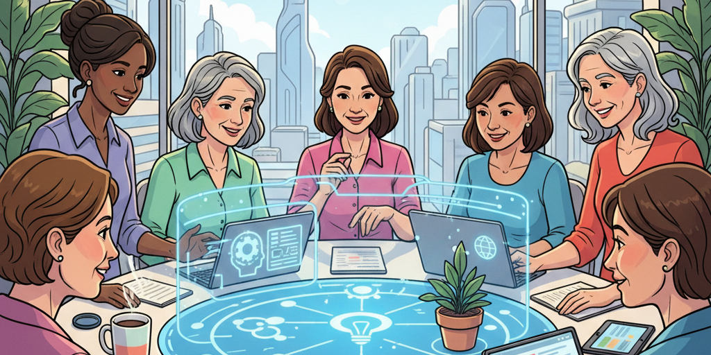 Frauen an digitalen Geräten (c) kfd Aachen/Gemini_Generated_Images