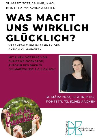 Plakat Glück 31.3.23 (c) Diözesanrat Aachen
